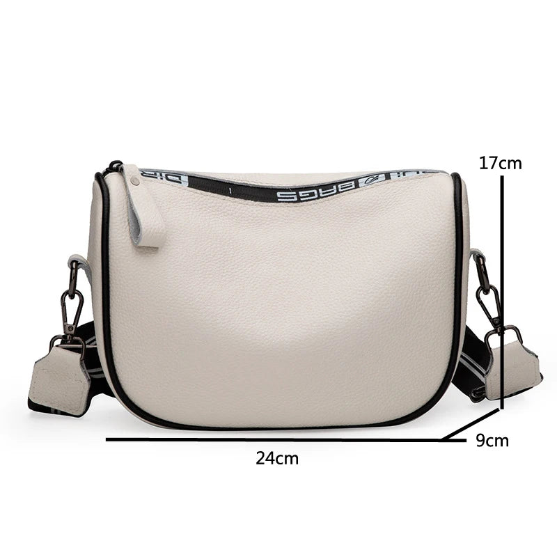 Vintage Leather Saddle Handbag for Women