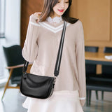 Vintage Leather Saddle Handbag for Women