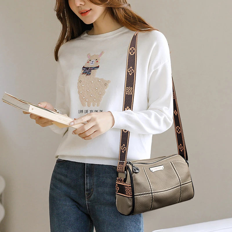 Vintage Leather Crossbody Handbag Pillow Casual Tote Lady Shoulder Bag
