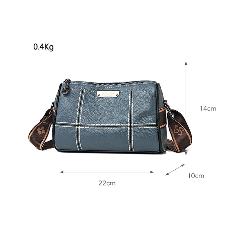 Vintage Leather Crossbody Handbag Pillow Casual Tote Lady Shoulder Bag