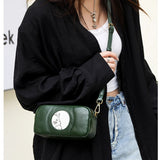 Vintage Leather Crossbody Bag Women Casual Shoulder Messenger Purse