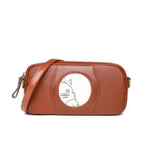 Vintage Leather Crossbody Bag Women Casual Shoulder Messenger Purse