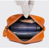 Vintage Leather Crossbody Bag Women Casual Shoulder Messenger Purse