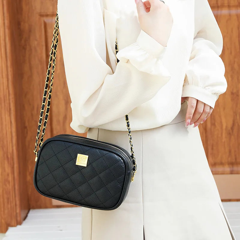 Leather Chain Vintage Lady Messenger Shoulder Bag