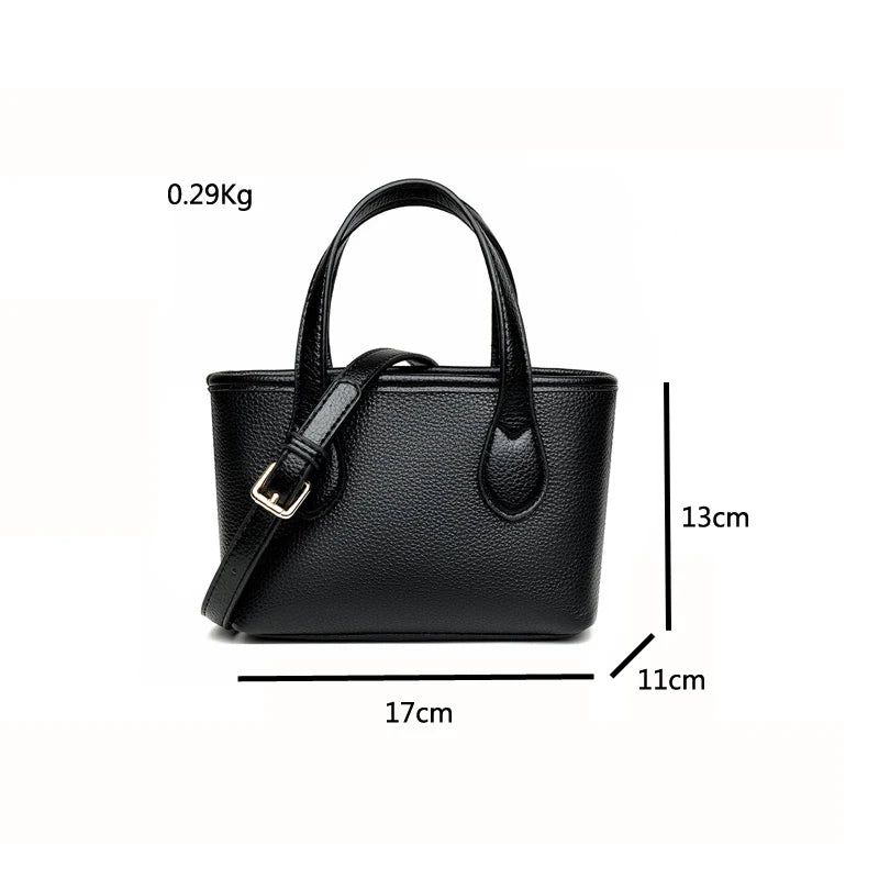 Leather Bucket Casual Vintage Tote Women's Shoulder Bag