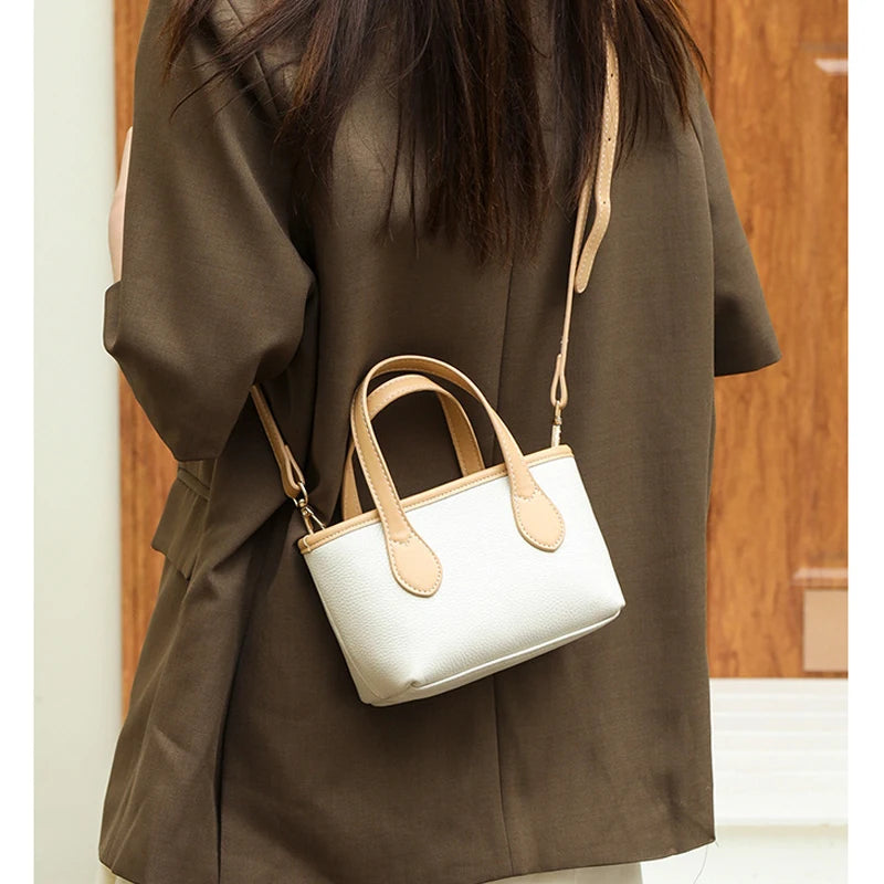 Leather Bucket Casual Vintage Tote Women's Shoulder Bag