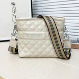 Plaid Leather Bucket Shoulder Messenger Bag for Women