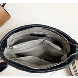 Plaid Leather Bucket Shoulder Messenger Bag for Women