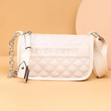 Plaid Letter Handbags Leather Vintage Tote Chain Shoulder Bags