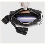 Plaid Letter Handbags Leather Vintage Tote Chain Shoulder Bags