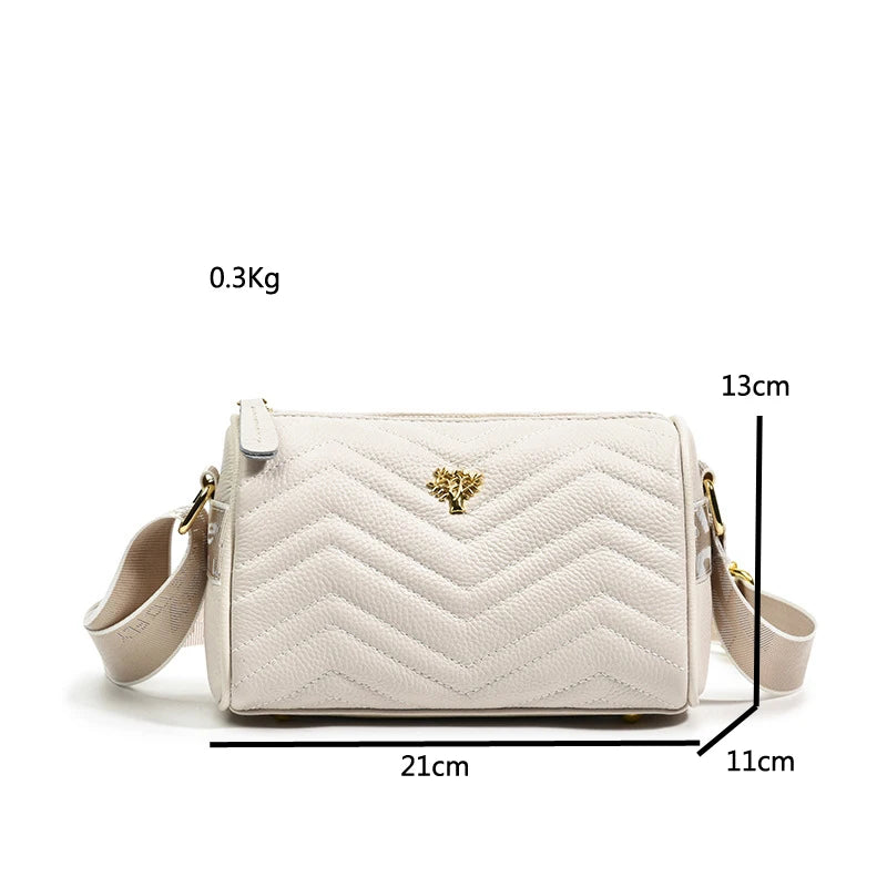 Quilted Leather Shoulder Bag Vintage Tote Girl Messenger Bags