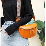 Vintage Leather Sling Saddle Bag Women's Messenger Handbag