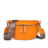 Vintage Leather Sling Saddle Bag Women's Messenger Handbag