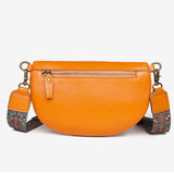 Vintage Leather Sling Saddle Bag Women's Messenger Handbag