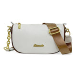 Vintage Leather Sling Saddle Handbag Chain Shoulder Messenger Bag