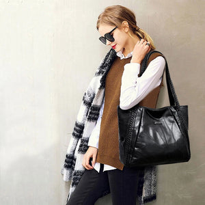 PU Leather Tote Messenger Bag Women Handbag Shoulder Bag