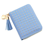 Tassel Solid Leather Short Wallet Holder