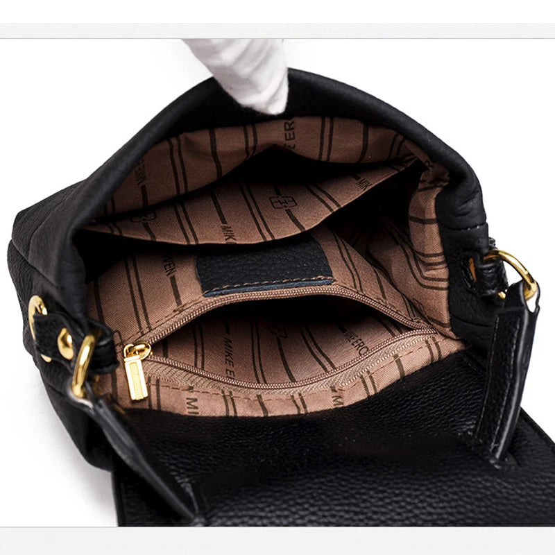 Vintage Leather Sling Sac Handbag - Casual Top Handle Tote