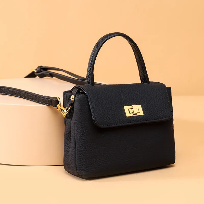 Vintage Leather Sling Sac Handbag - Casual Top Handle Tote