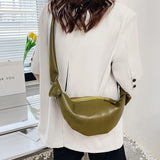 Soft Leather Lady Shoulder Bags Croissant Bag Waist Pack Summer Crossbody