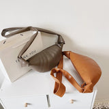 Soft Leather Lady Shoulder Bags Croissant Bag Waist Pack Summer Crossbody