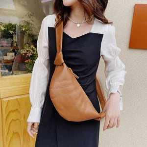 Soft Leather Lady Shoulder Bags Croissant Bag Waist Pack Summer Crossbody