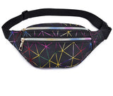 Women Silver Fanny Pack Geometric Waist Bags Chest Phone Belt Bag