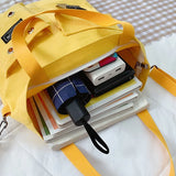 Canvas Shoulder Bag Bear Student Messenger Bag Zipper Handbags Tote Bag