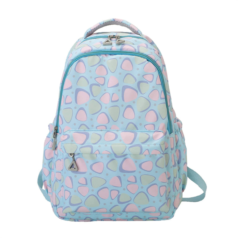 Triangle Print Backpacks High School Student Flat Storage Bag