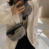 Leopard Print Crossbody Belt Bag Woman Chest Phone Banana Bag