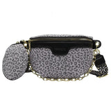 Leopard Print Crossbody Belt Bag Woman Chest Phone Banana Bag