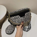 Leopard Print Crossbody Belt Bag Woman Chest Phone Banana Bag