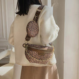 Leopard Print Crossbody Belt Bag Woman Chest Phone Banana Bag