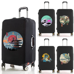 Ukiyo-e Luggage Protective Cover 18-32 Inch Travel Set