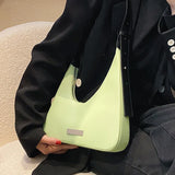 Women's Underarm Bag Solid Color PU Leather Handbag Tote