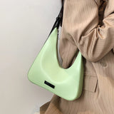 Women's Underarm Bag Solid Color PU Leather Handbag Tote