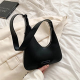 Women's Underarm Bag Solid Color PU Leather Handbag Tote