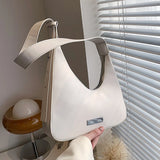 Women's Underarm Bag Solid Color PU Leather Handbag Tote