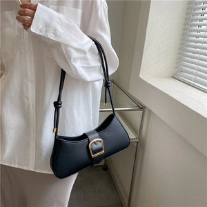 Casual Women Shoulder Bags Ladies PU Leather with Zipper Closure