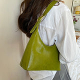 Green Retro Underarm Bag Women's Shoulder Handbag