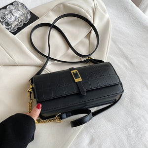 Stone Pattern PU Leather Crossbody Bag Women