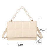 Retro Plaid Messenger Bag Crossbody Handbag Chain Shoulder Bag