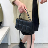 Retro Plaid Messenger Bag Crossbody Handbag Chain Shoulder Bag