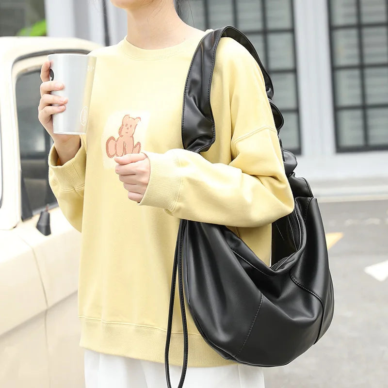 Women's Crossbody Bag Large Capacity Solid Ladies Handbags