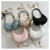 PU Leather Shoulder Bag with Chains Crossbody Flower Design