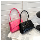 Patent PU Leather Underarm Shoulder Bag for Women Totes Handbag