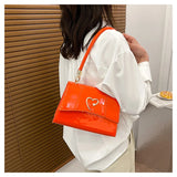 Patent PU Leather Underarm Shoulder Bag for Women Totes Handbag