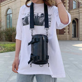 Unisex Cylinder Crossbody Bag PU Leather Shoulder Messenger Handbag