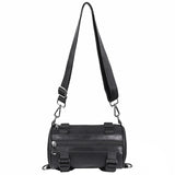 Unisex Cylinder Crossbody Bag PU Leather Shoulder Messenger Handbag