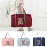 Outdoor Camping Luggage Bag Folding Organizer Handbag Bear Print Large Capacity